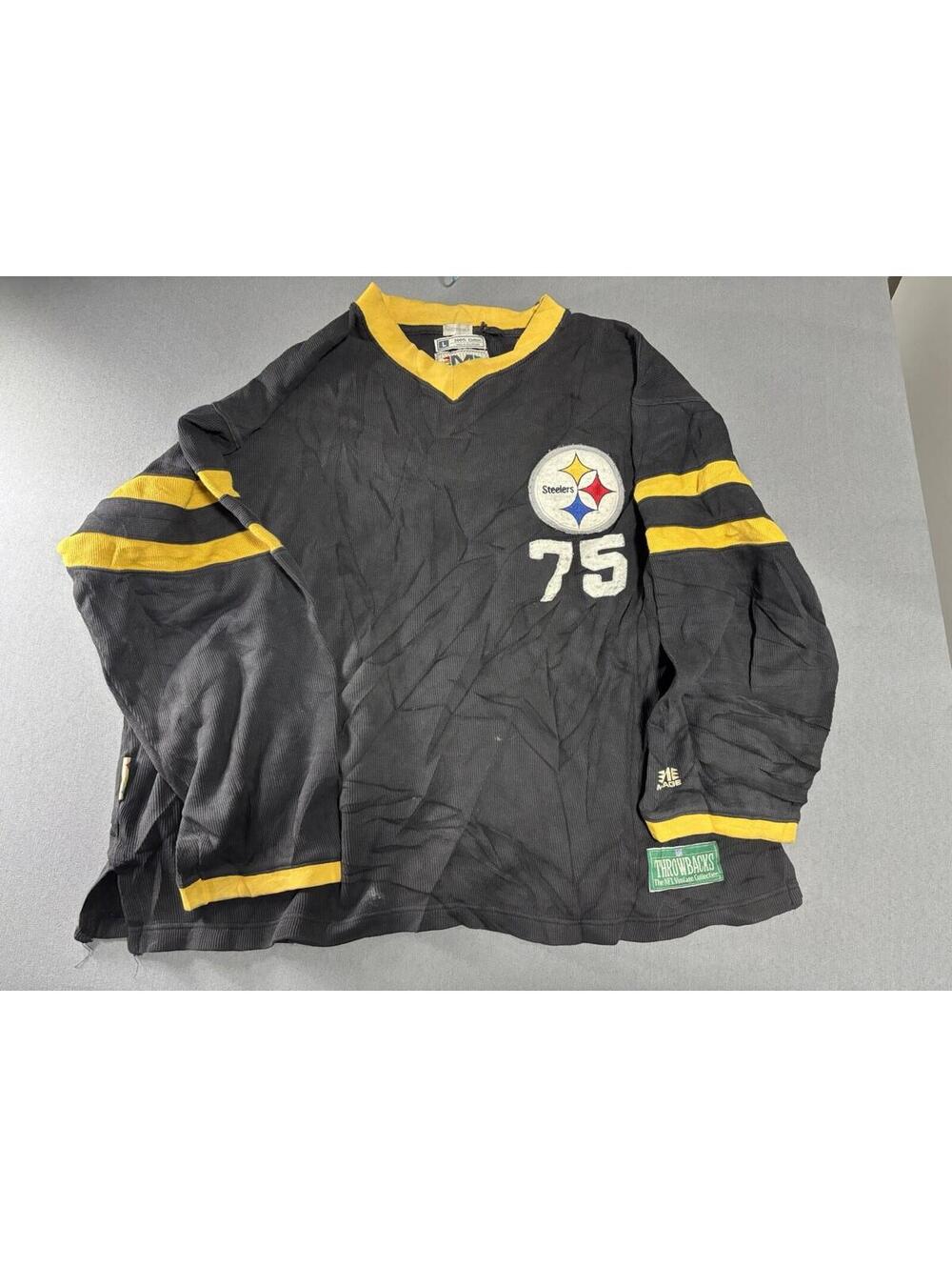 Throwbacks 90s Pittsburgh Steelers  NFL Mirage Long Sleeve Pullover Size Large